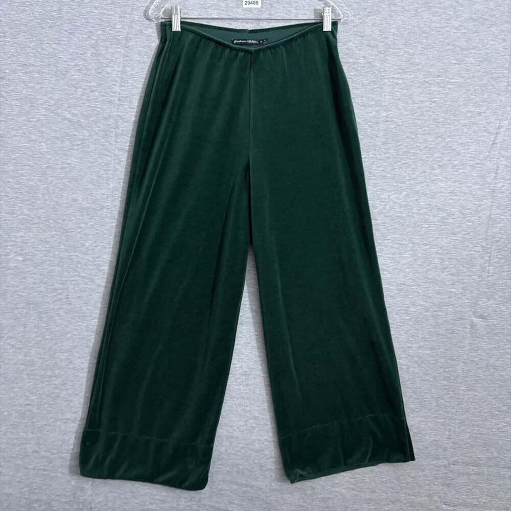 Gudrun Sjoden Women's Medium Green Corduroy Pull On Wide Leg Pants